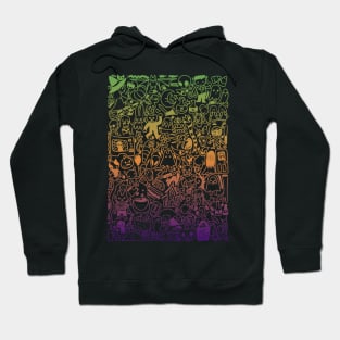 Halloween Doodle (linear gradient) Hoodie